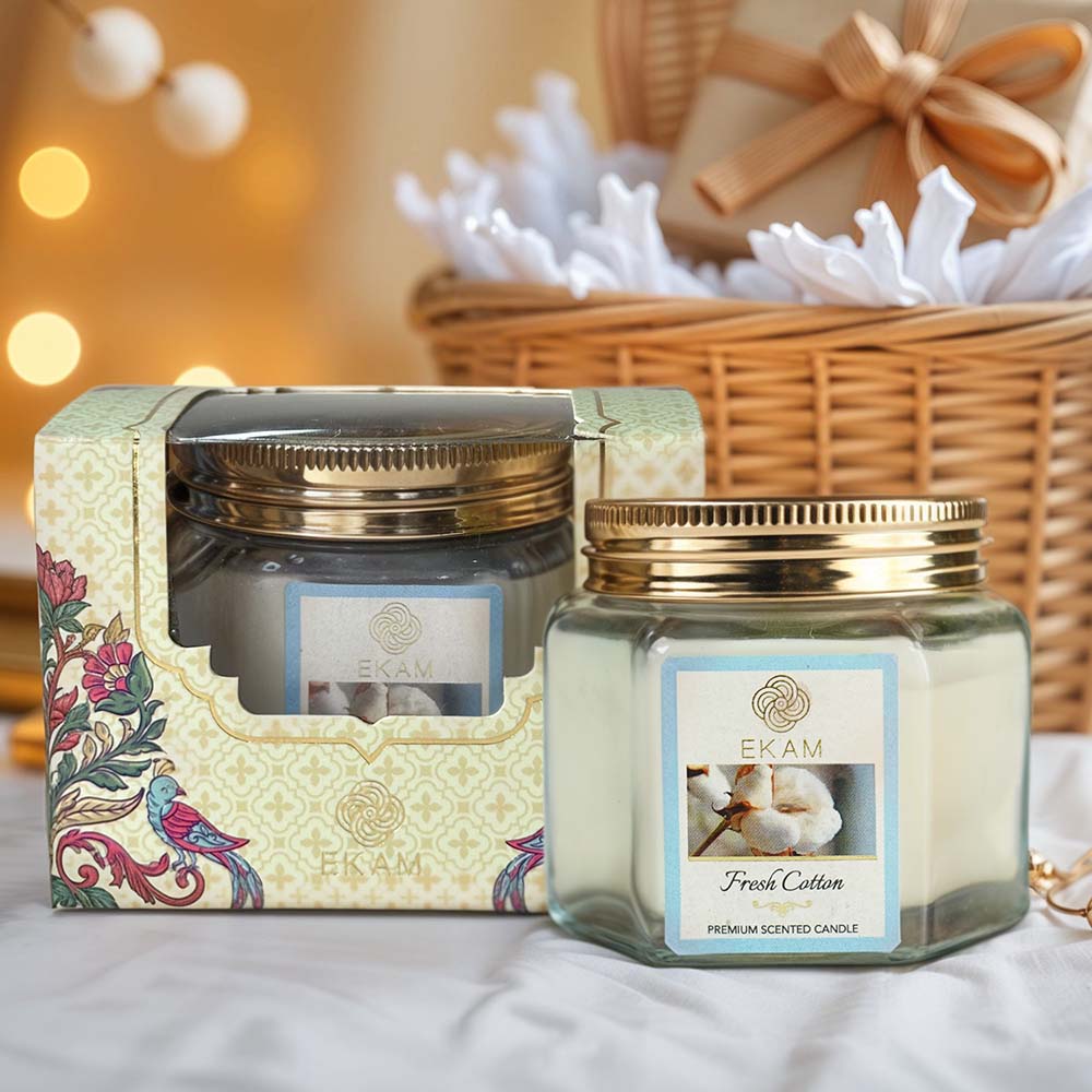 Fresh Cotton Hexa Jar Scented Candle