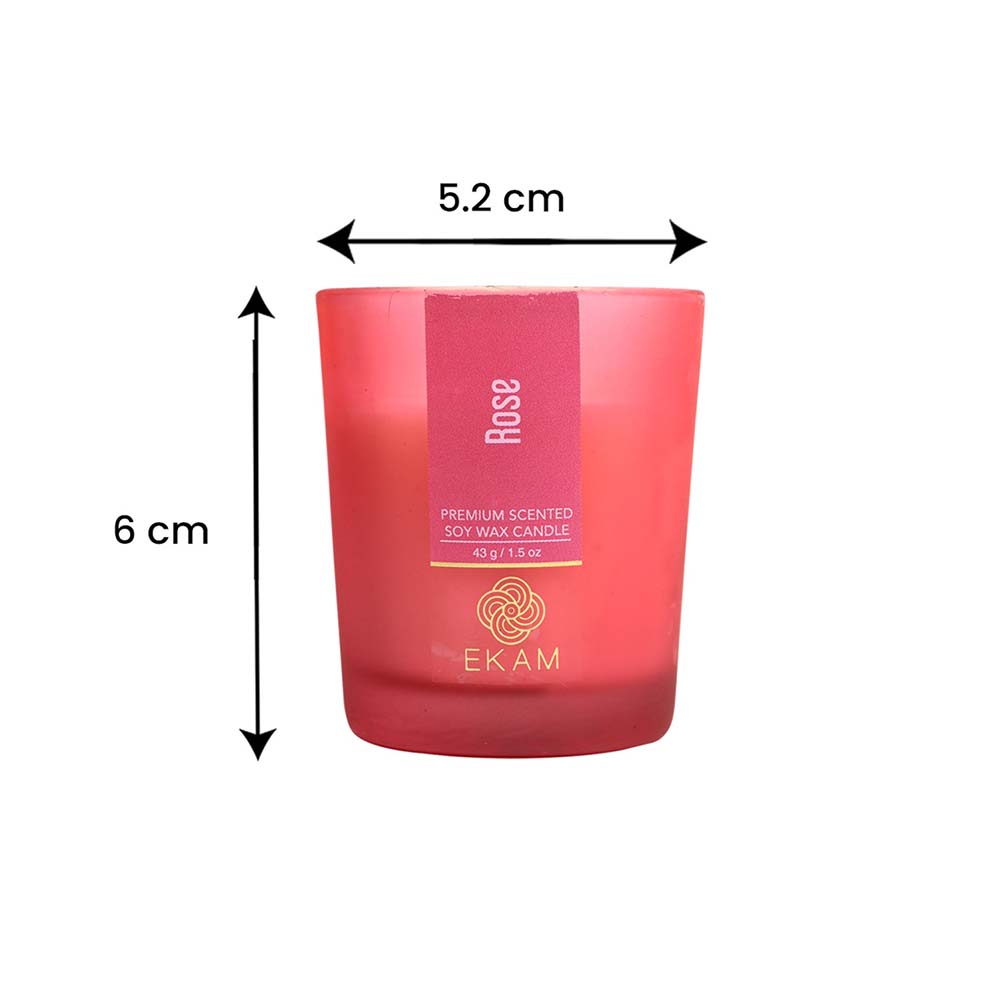 Pack of 4 Shot Glass Scented Candles – Mahogany, Lavender, Rose, Vanilla