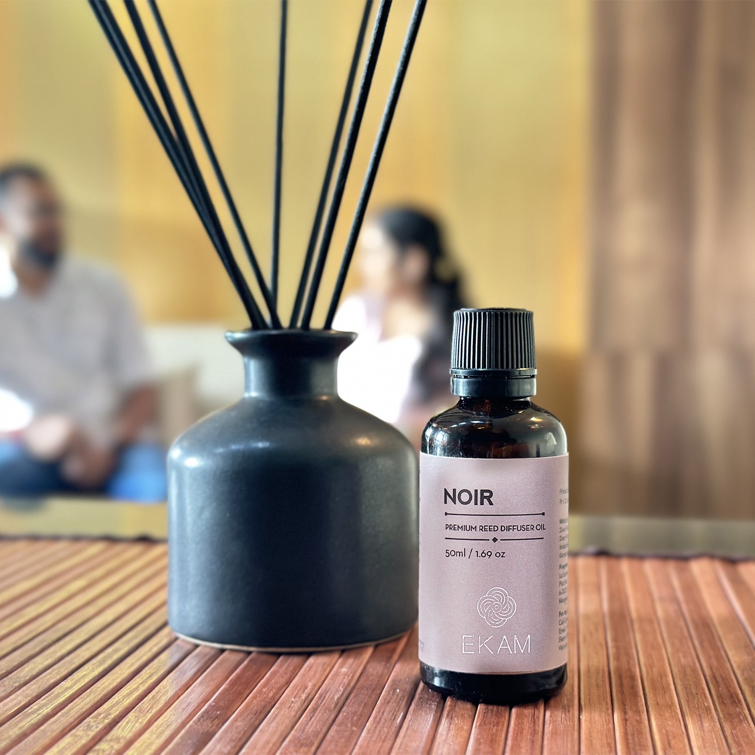 Noir Premium Reed Diffuser Set, Manly Indulgence Series