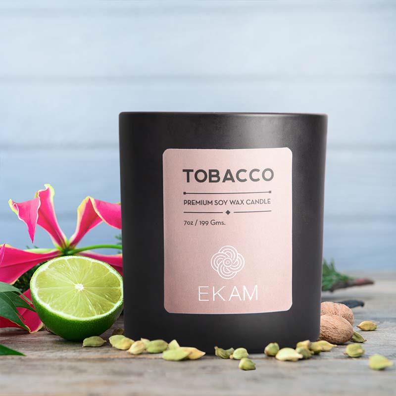 Tobacco Premium Soy Wax Candle, Manly Indulgence Series