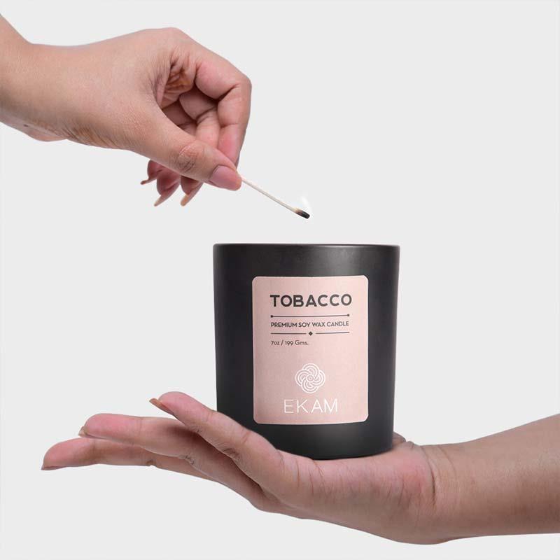 Tobacco Premium Soy Wax Candle, Manly Indulgence Series