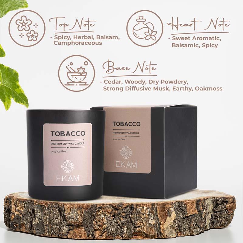 Tobacco Premium Soy Wax Candle, Manly Indulgence Series