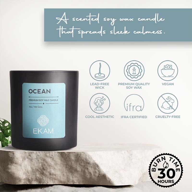 Ocean Premium Soy Wax Candle, Manly Indulgence Series