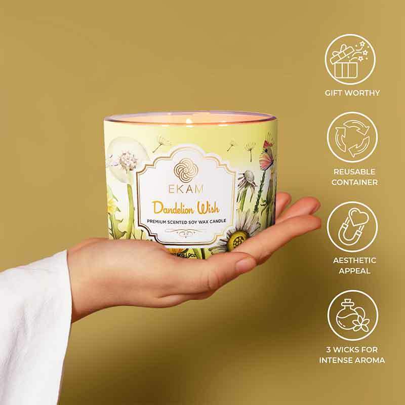 Dandelion Wish Scented 3 Wick Candle