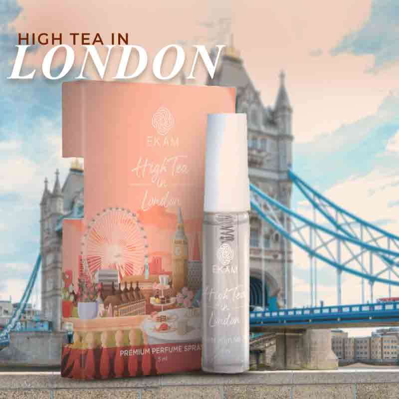 Pack of 4 Perfume Sprays-60 ml Weekends in Goa + 5 ml High Tea in London, 5 ml Sightseeing in Barcelona, 5 ml Evenings in Santorini