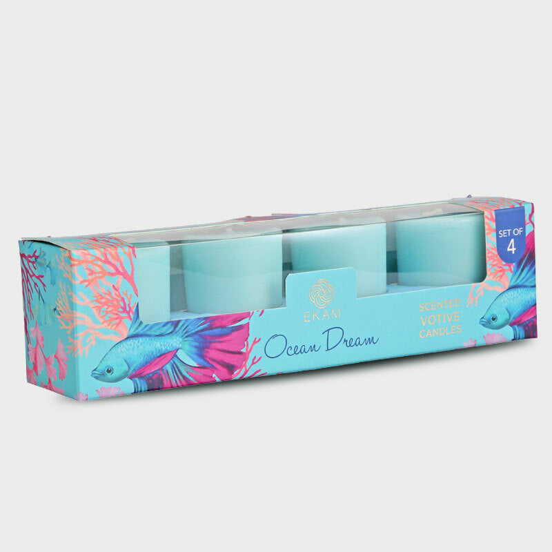 Ocean Dream Votive Candles Set (4 Pack)