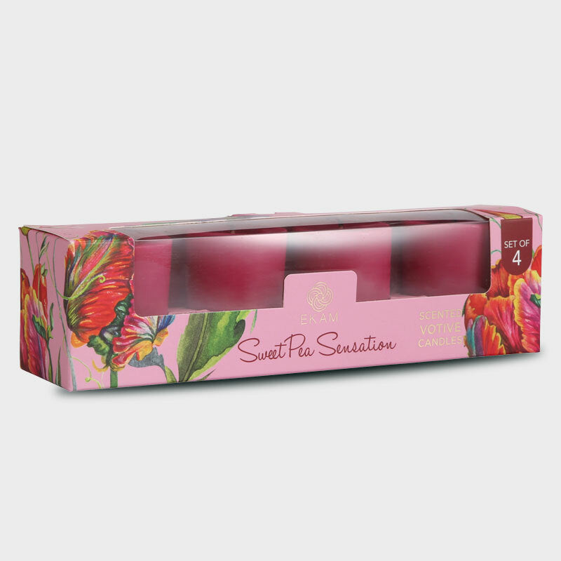 Sweet Pea Sensation Votive Candles Set (4 Pack)