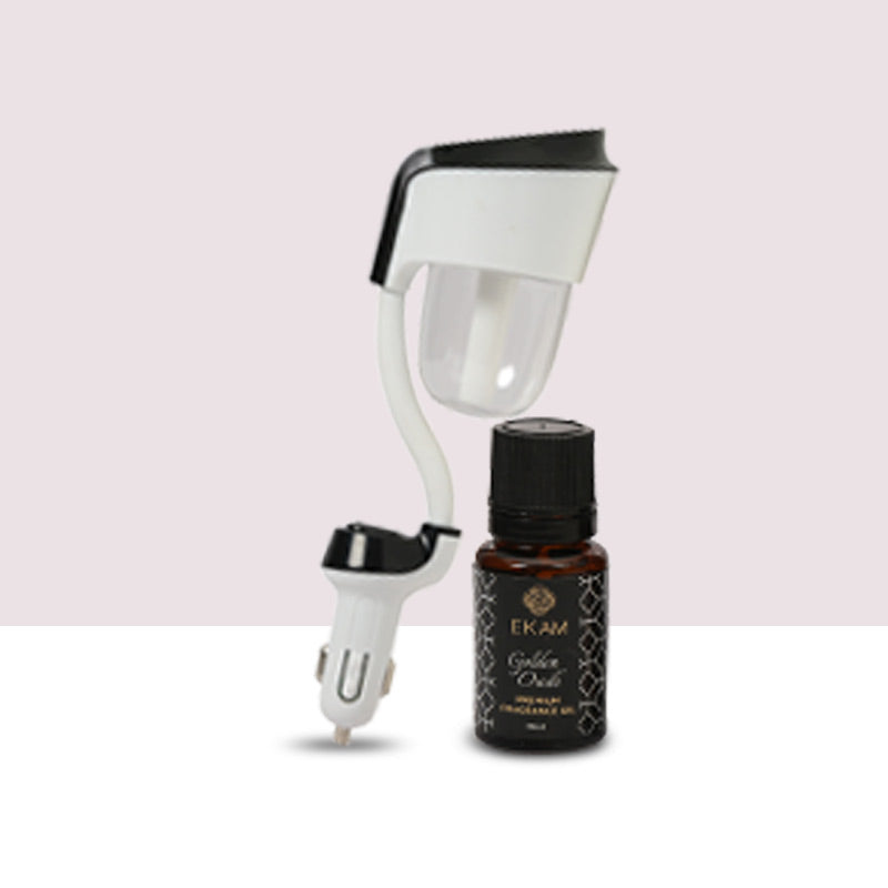 Car Aroma Diffuser with Golden Oudh Car Fragrance Oil