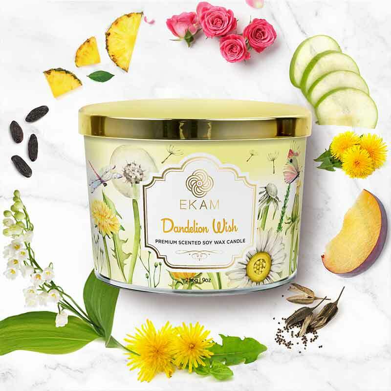 Dandelion Wish Scented 3 Wick Candle