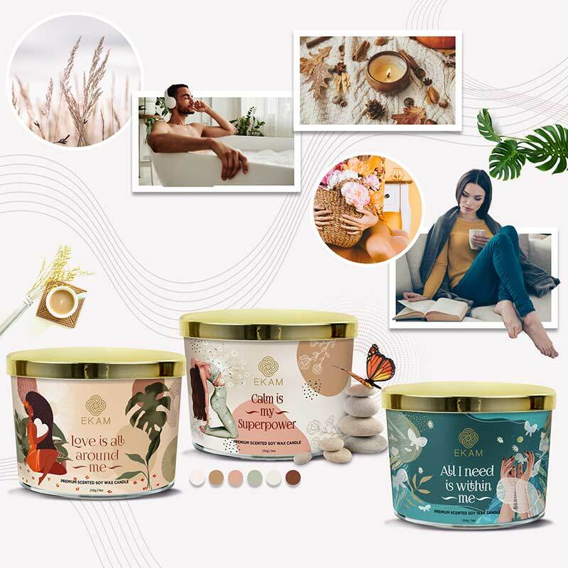 CALM IS MY SUPERPOWER SCENTED 3 WICK CANDLE WITH A FREE PRINTED MUG