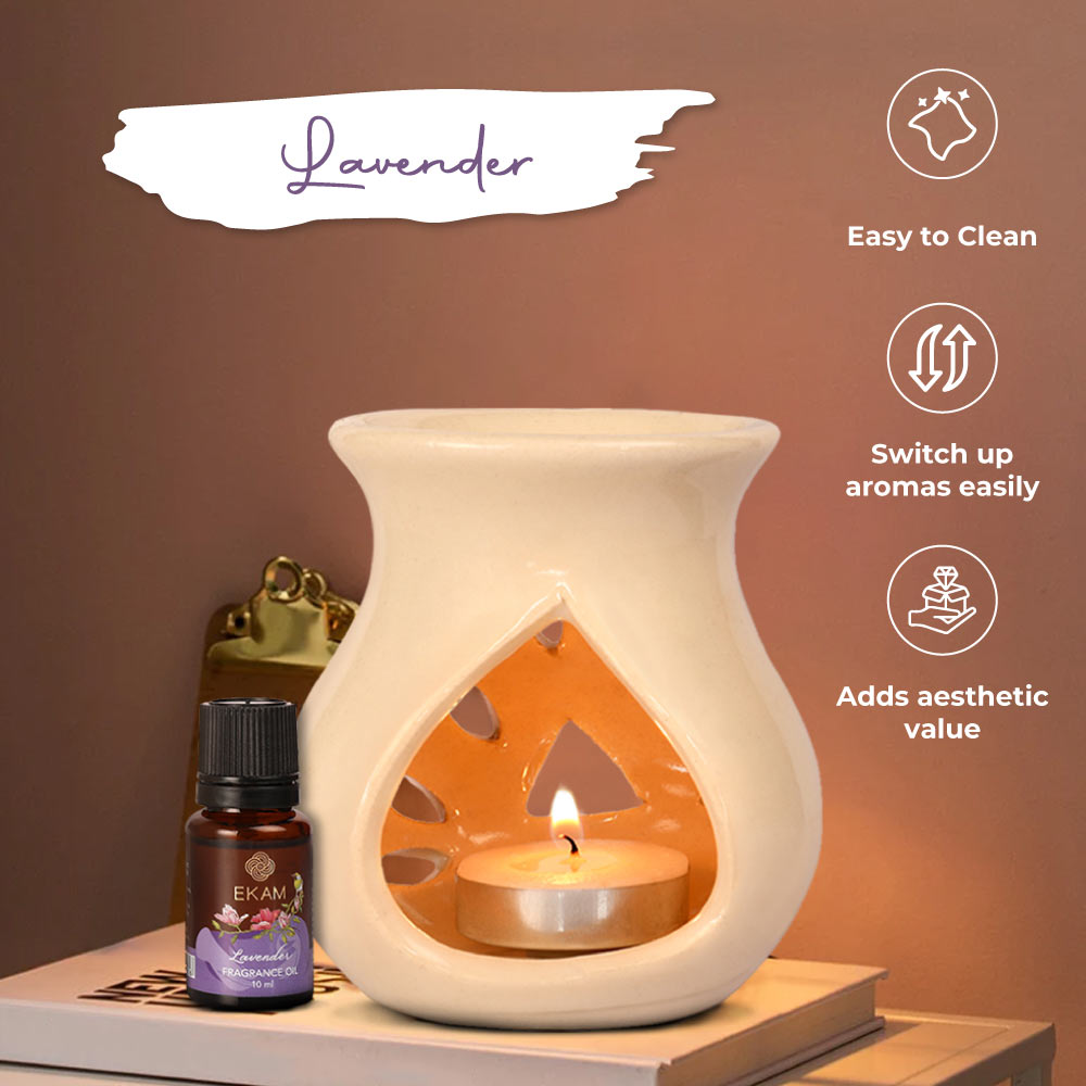 Lavender Ceramic Oil Warmer Set, Core Range