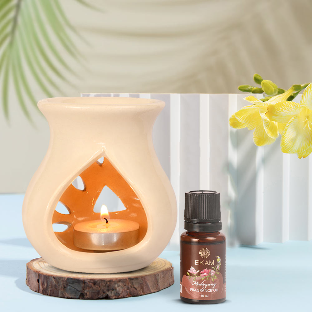 Mahogany Ceramic Oil Warmer Set, Core Range