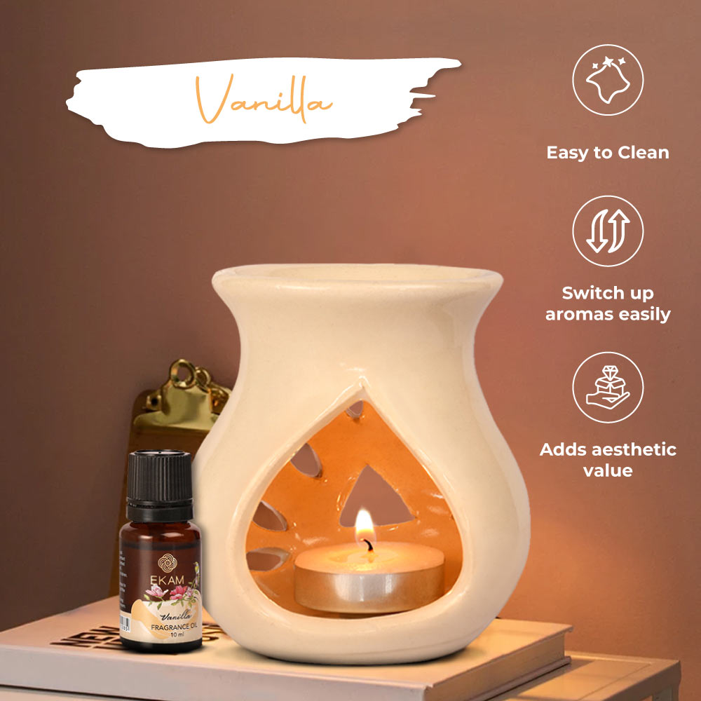 Vanilla Ceramic Oil Warmer Set, Core Range