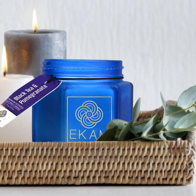 Black Tea & Pomegranate Hexa Jar Scented Candle