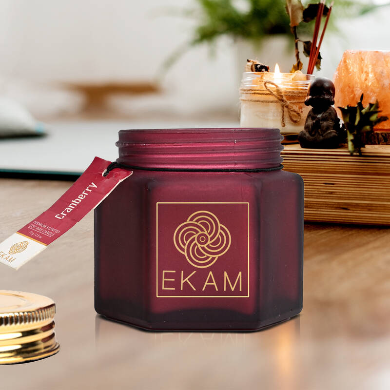 Cranberry Hexa Jar Scented Candle