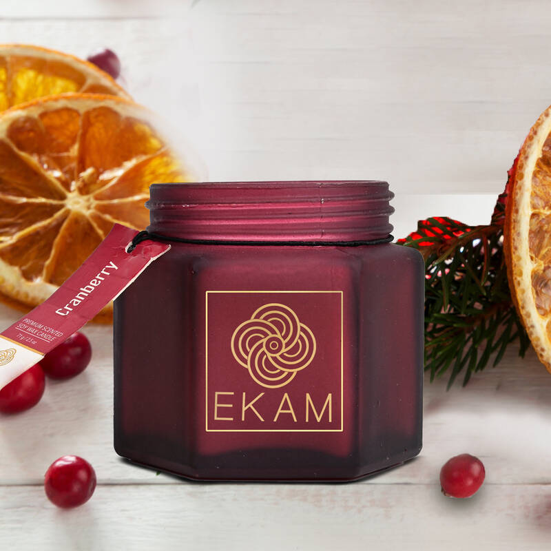 Cranberry Hexa Jar Scented Candle