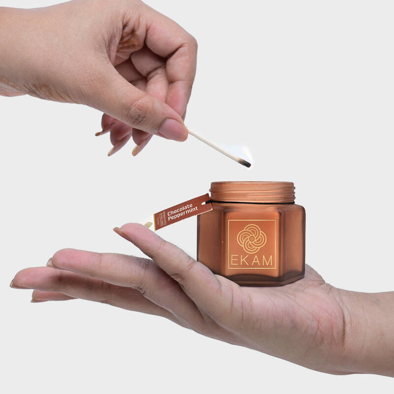 Chocolate Peppermint Hexa Jar Scented Candle