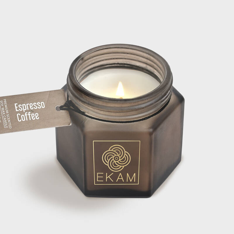 Espresso Coffee Hexa Jar Scented Candle