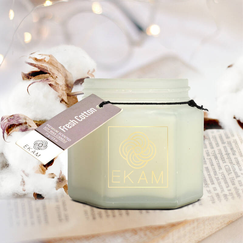 Fresh Cotton Hexa Jar Scented Candle