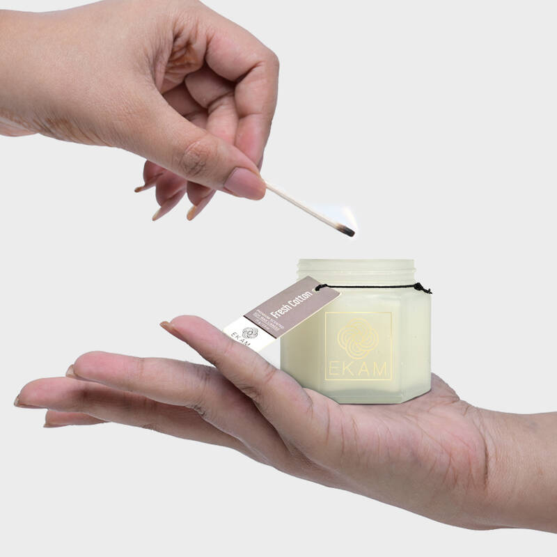 Fresh Cotton Hexa Jar Scented Candle