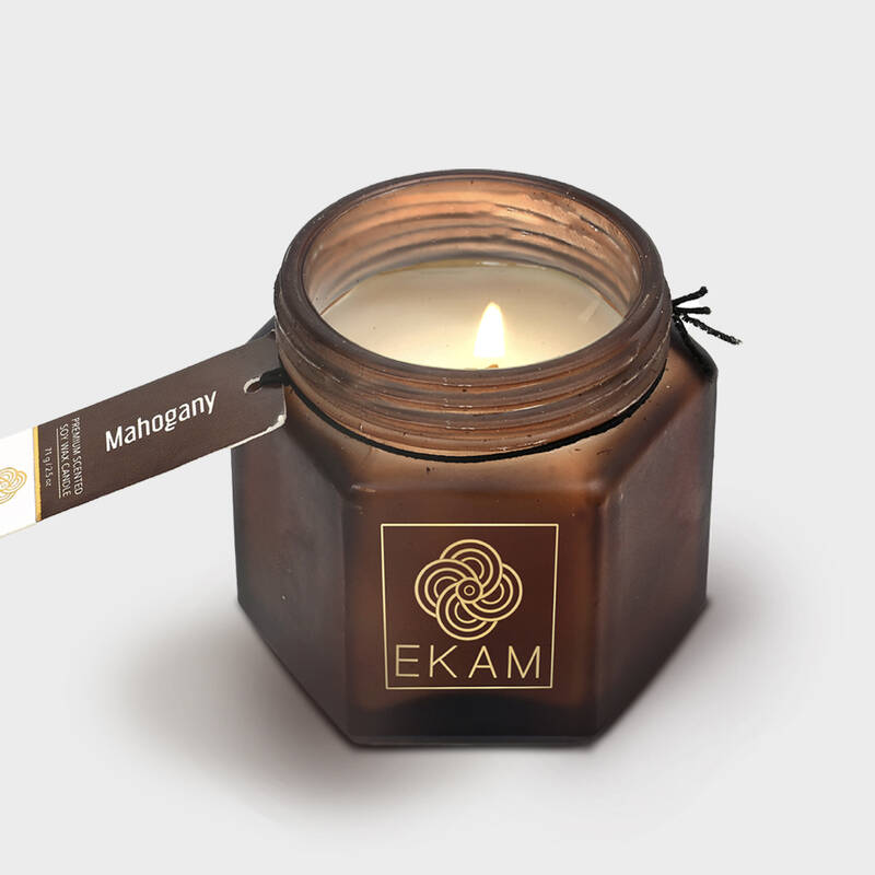 Mahogany Hexa Jar Scented Candle