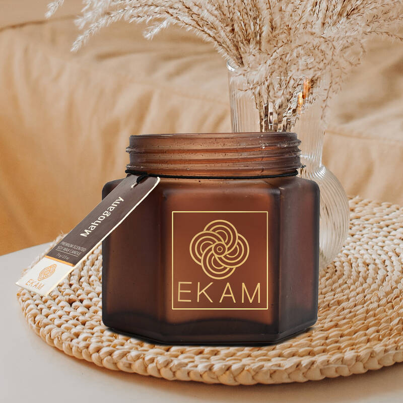 Mahogany Hexa Jar Scented Candle