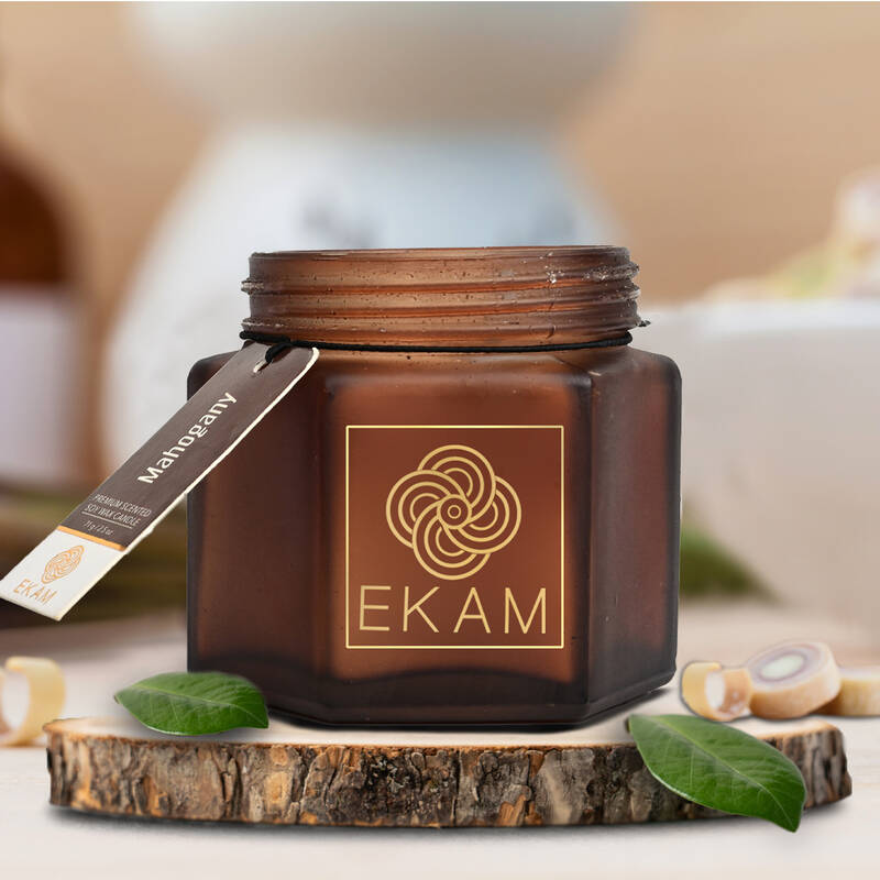 Mahogany Hexa Jar Scented Candle