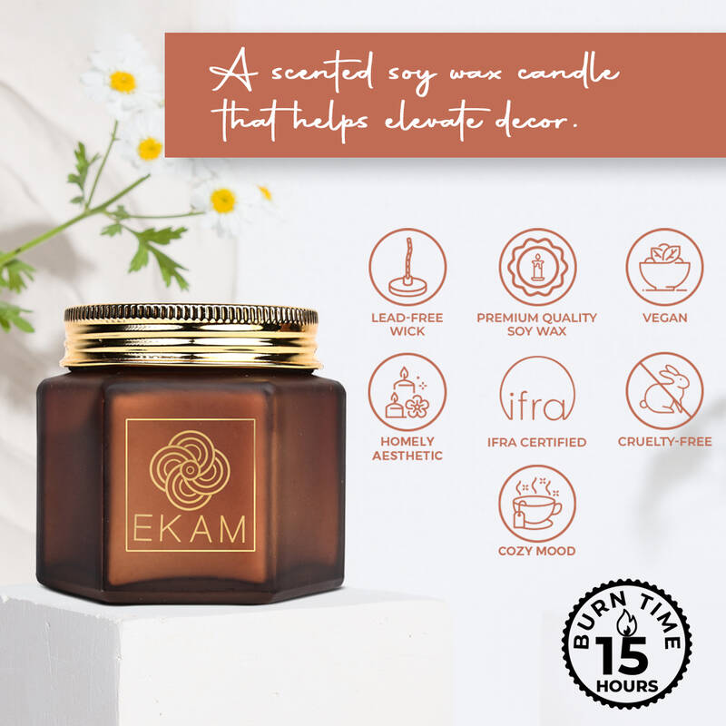 Mahogany Hexa Jar Scented Candle