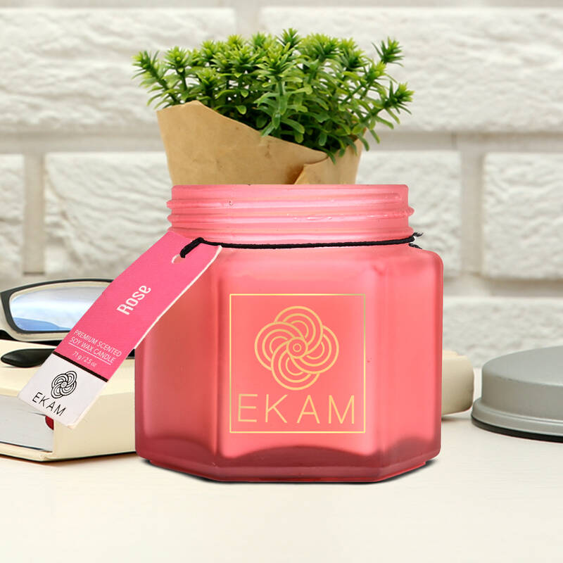Rose Hexa Jar Scented Candle
