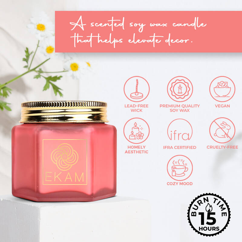 Rose Hexa Jar Scented Candle