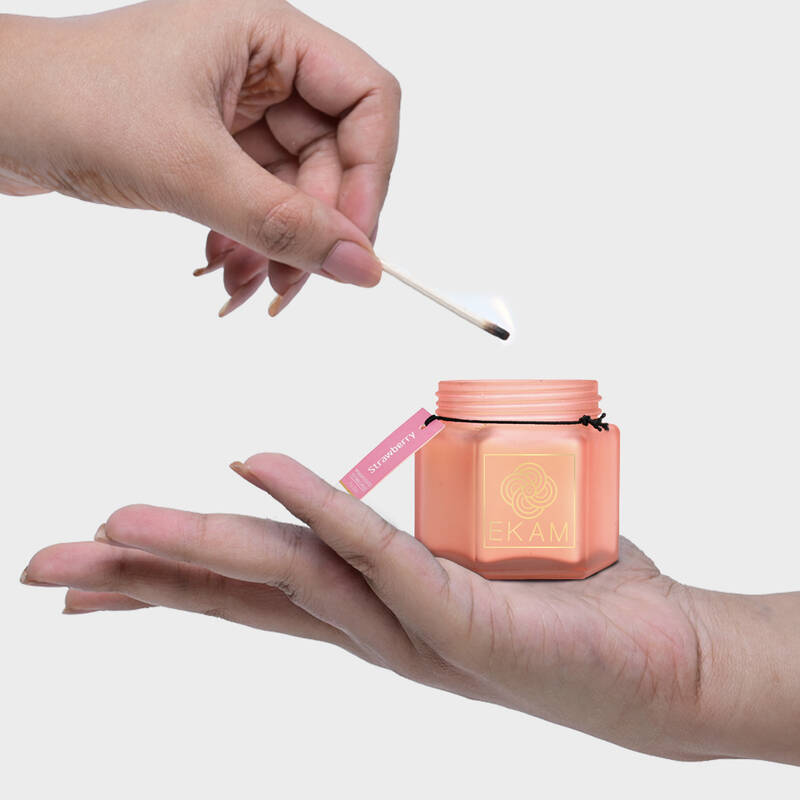 Strawberry Hexa Jar Scented Candle