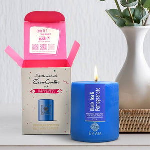 Black Tea & Pomegranate Pillar Scented Candle