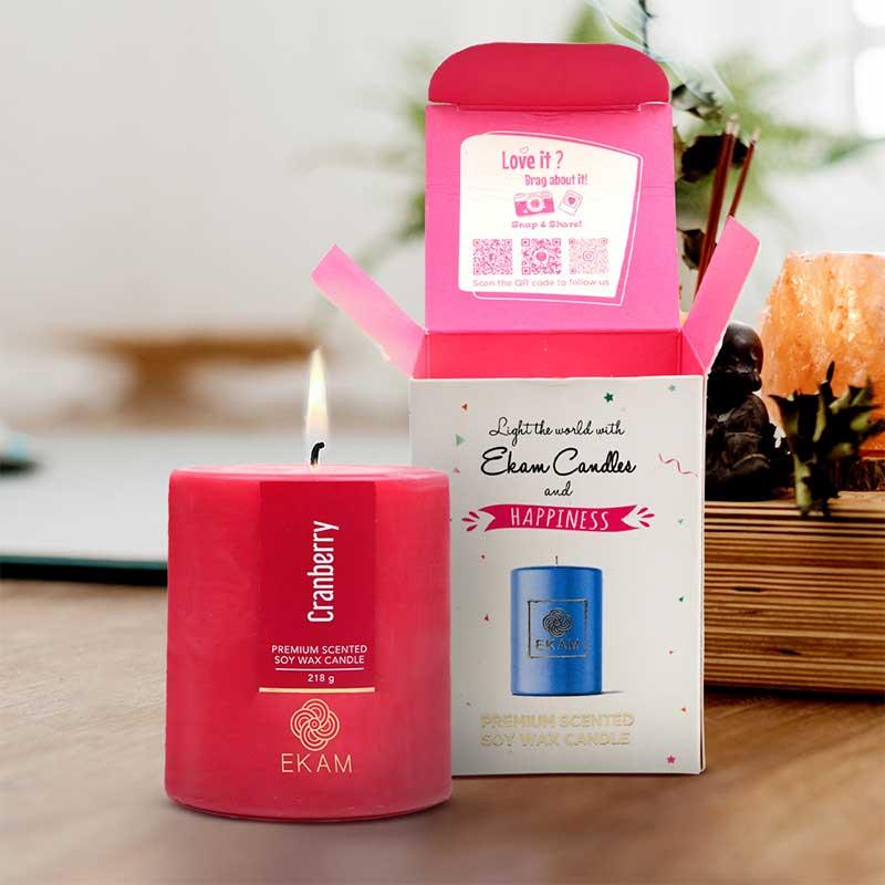 Cranberry Pillar Scented Candle