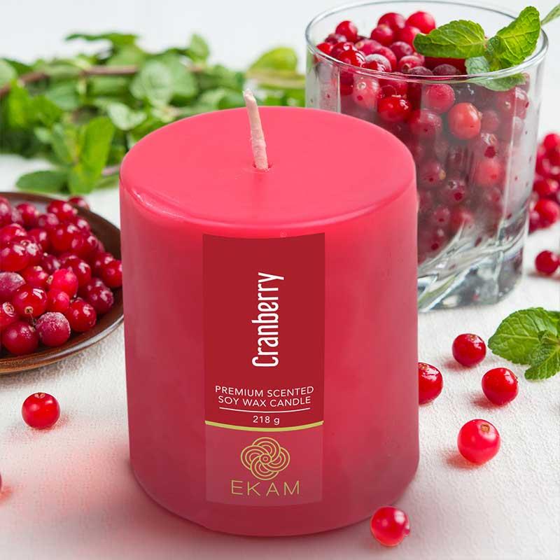Cranberry Pillar Scented Candle