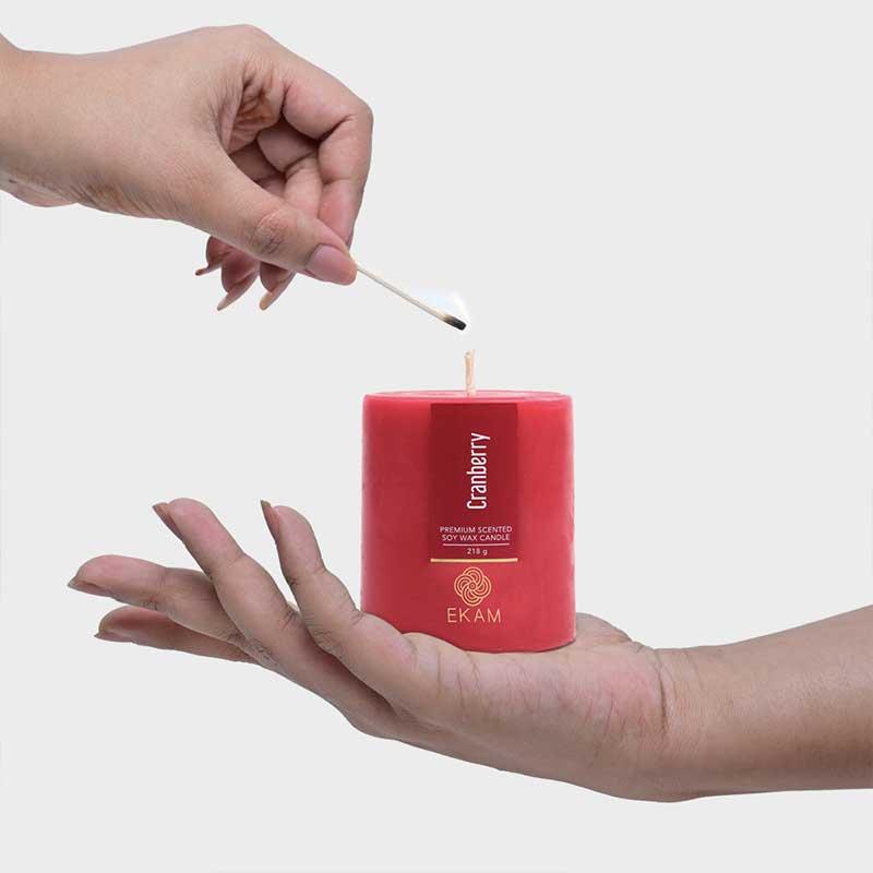 Cranberry Pillar Scented Candle