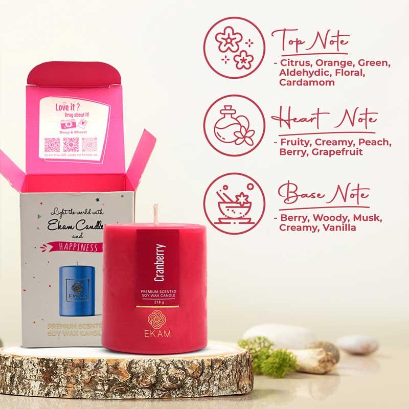 Cranberry Pillar Scented Candle