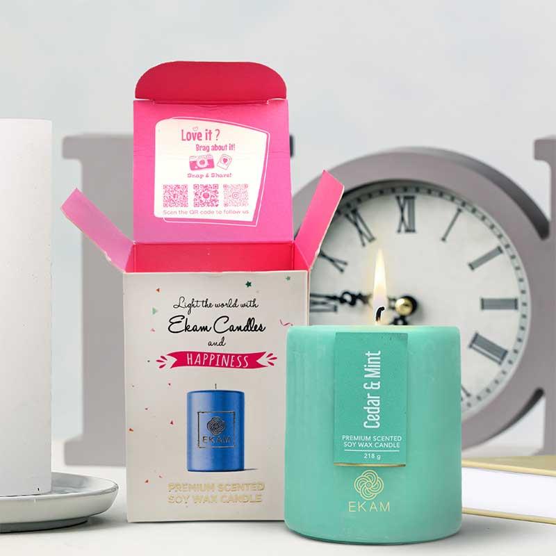 Cedar & Mint Pillar Scented Candle