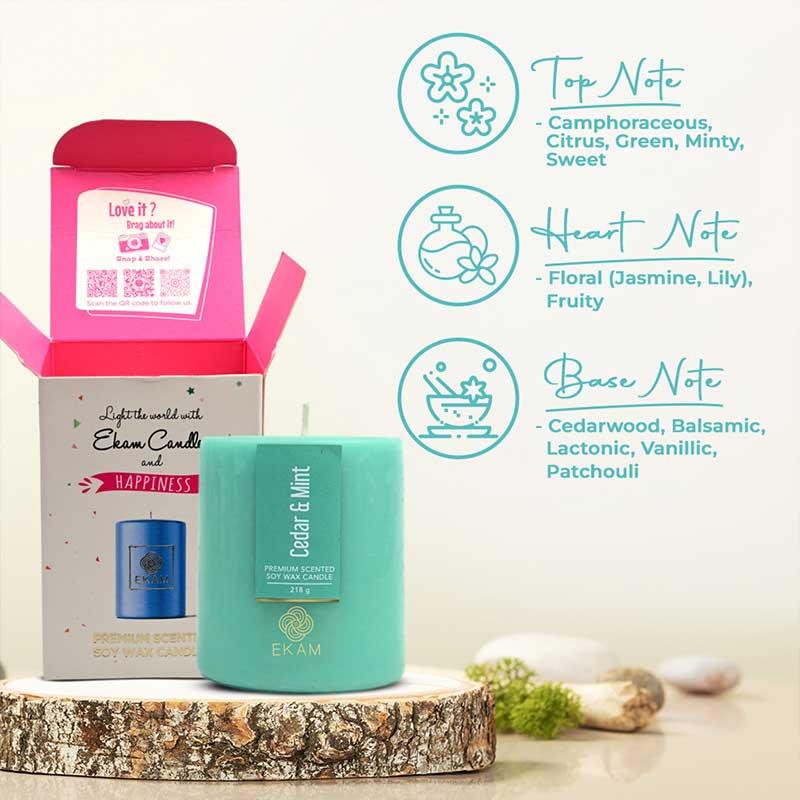 Cedar & Mint Pillar Scented Candle