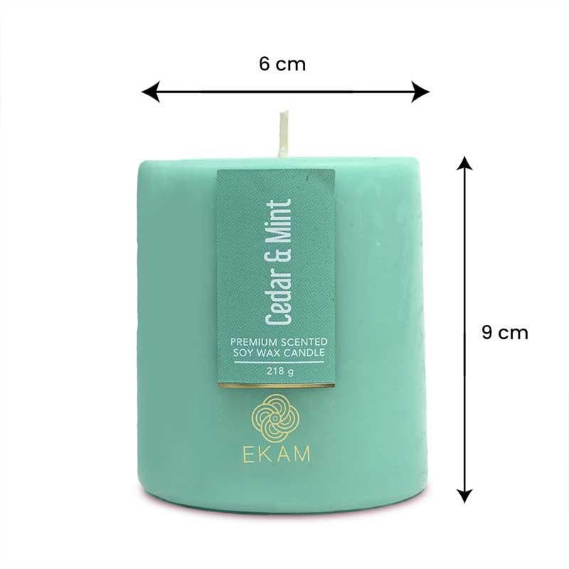 Cedar & Mint Pillar Scented Candle