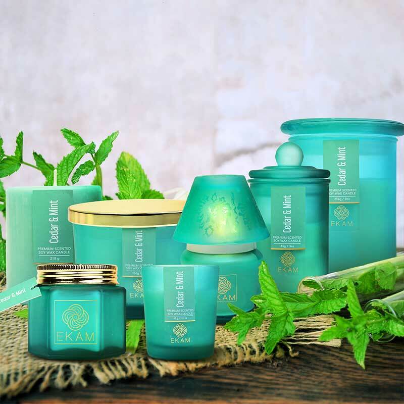 Cedar & Mint Pillar Scented Candle