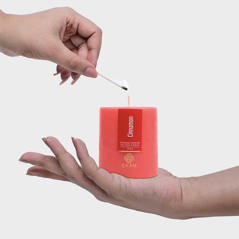 Cinnamon Pillar Scented Candle