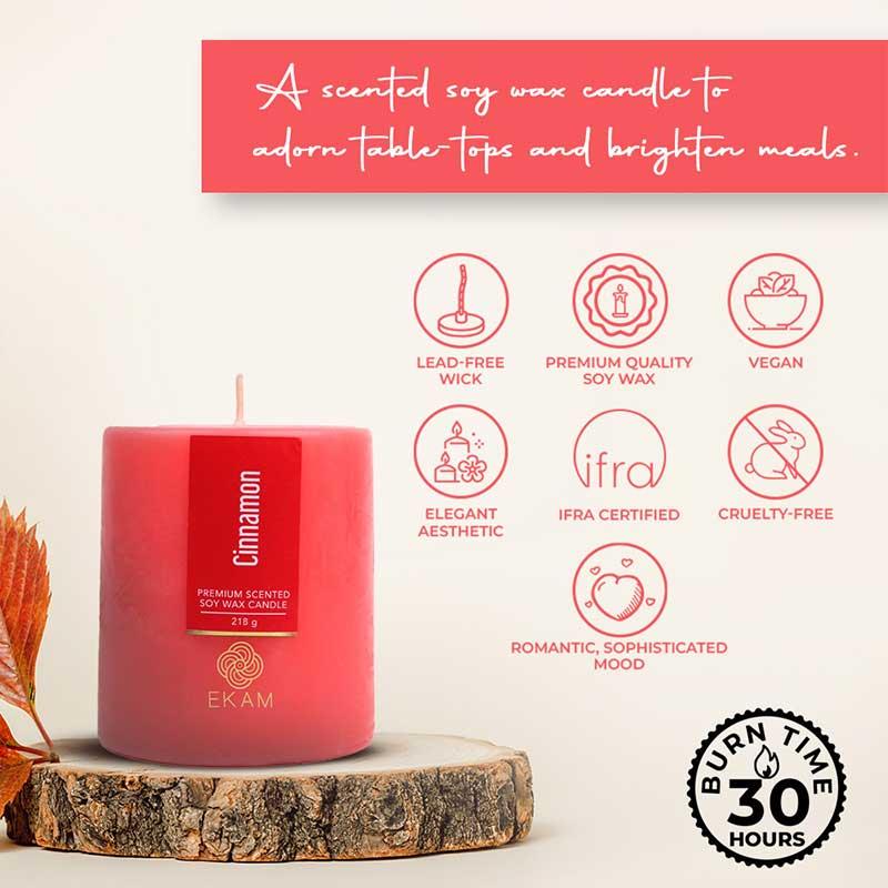 Cinnamon Pillar Scented Candle