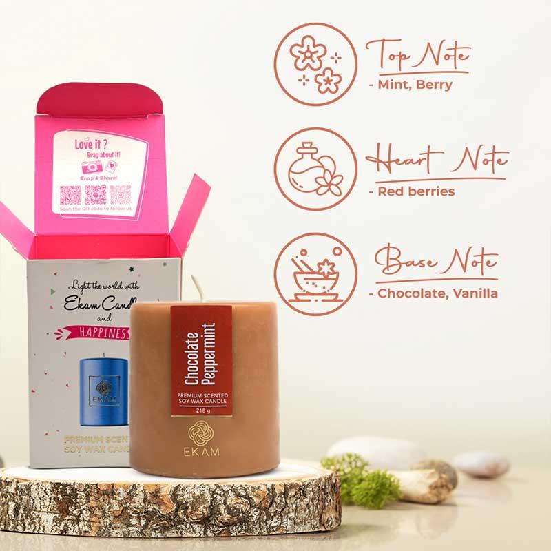 Chocolate Peppermint Pillar Scented Candle