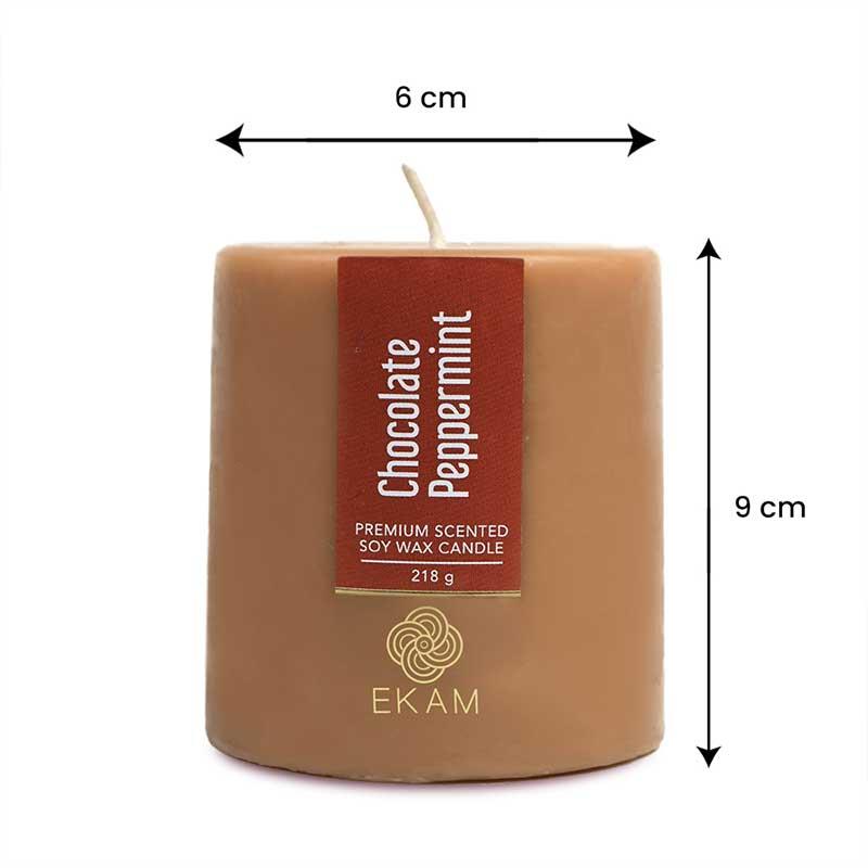 Chocolate Peppermint Pillar Scented Candle