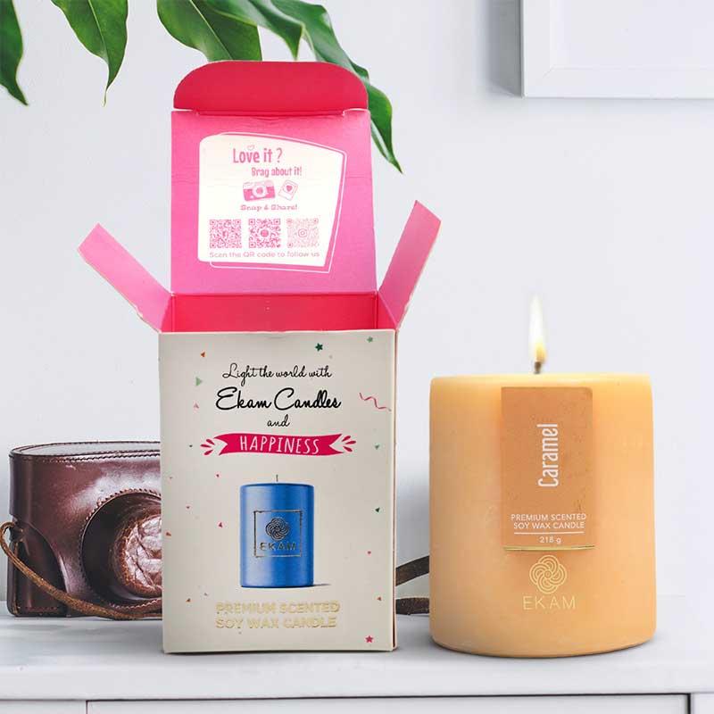 Caramel Pillar Scented Candle