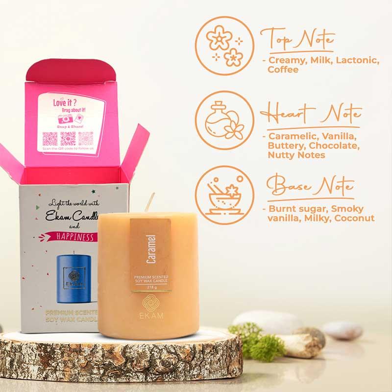 Caramel Pillar Scented Candle