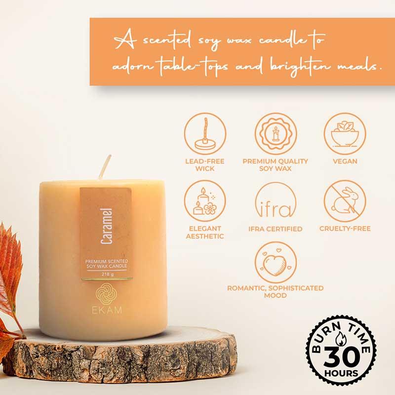 Caramel Pillar Scented Candle