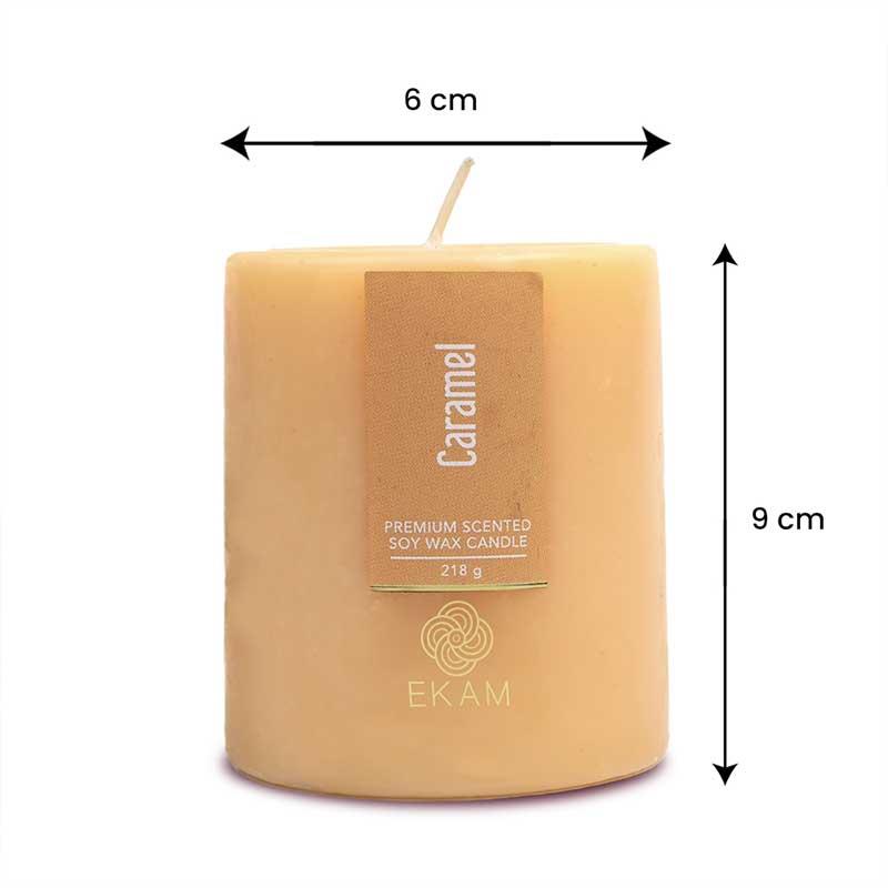 Caramel Pillar Scented Candle