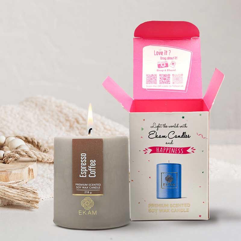 Espresso Coffee Pillar Scented Candle