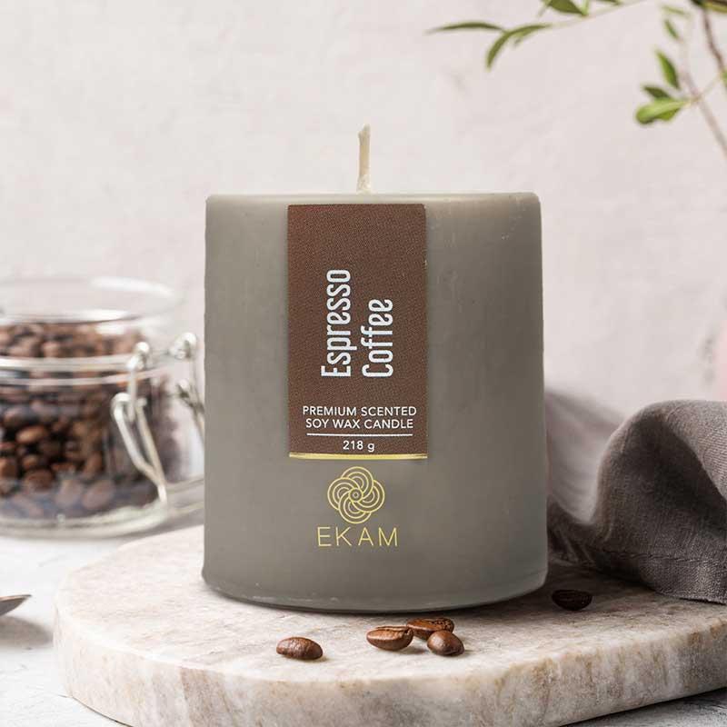 Espresso Coffee Pillar Scented Candle